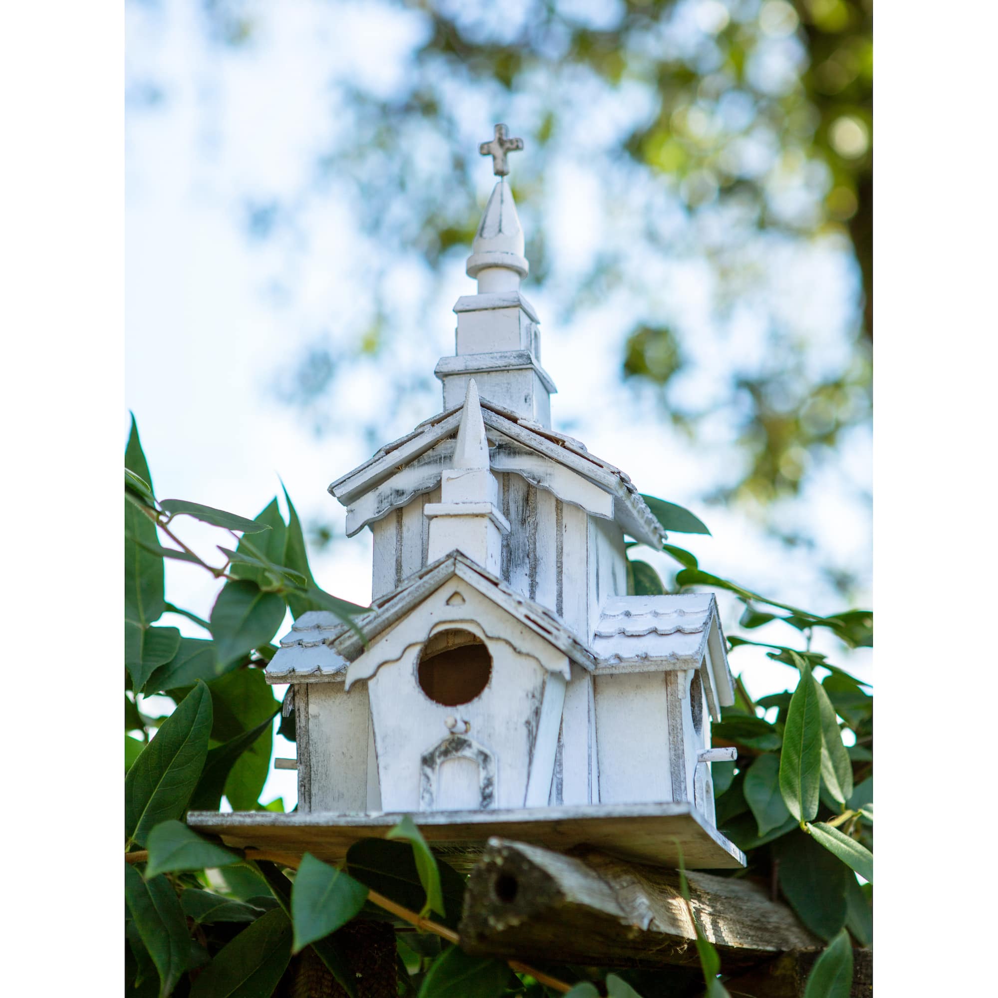 12.75" Little White Chapel Birdhouse